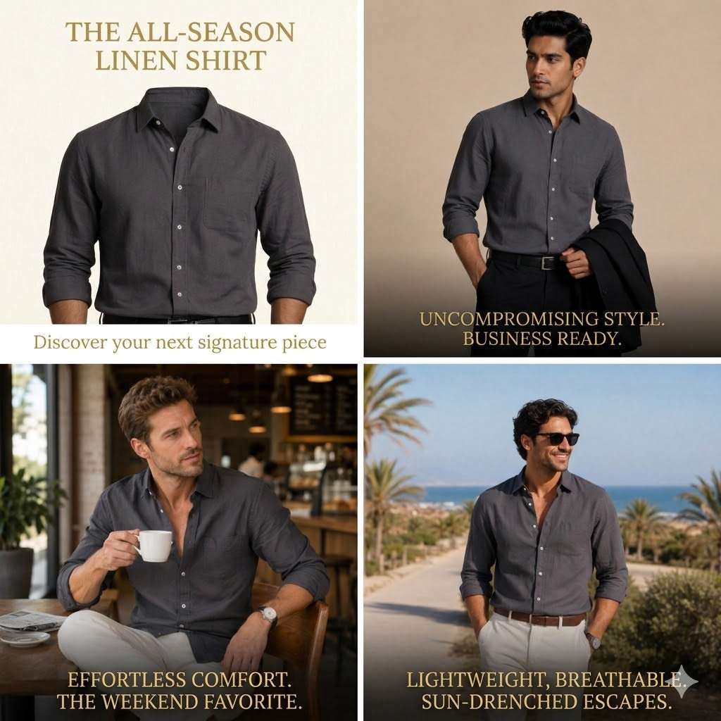 Raj Cotton Linen Relaxed Fit Everyday Men's Shirt - Multiple Colors