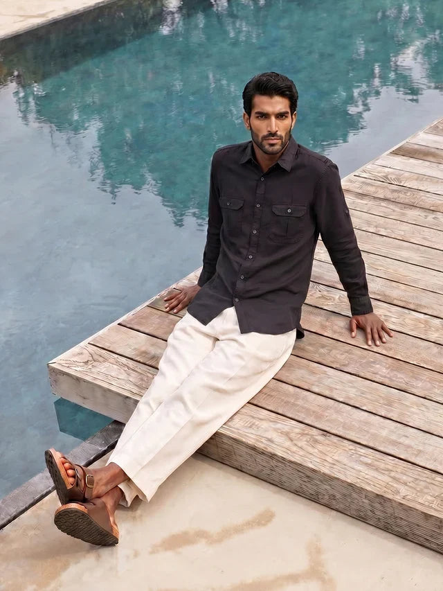 Raj Cotton Linen Relaxed Fit Everyday Men's Shirt - Multiple Colors