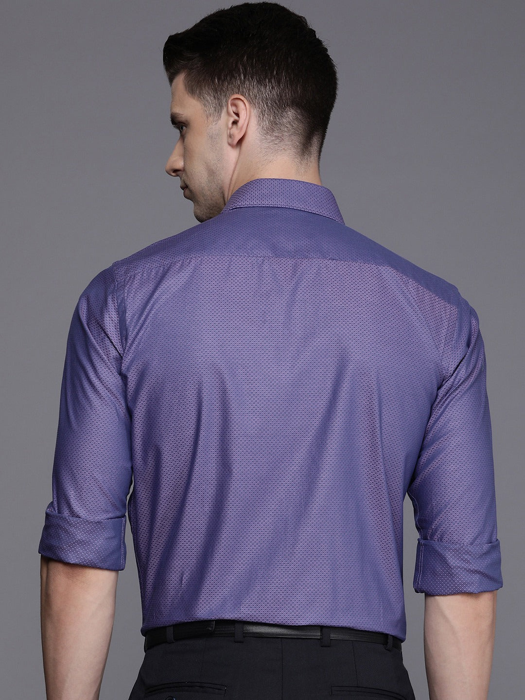 Raymond Cotton Textured Formal Men's Shirt - Purple