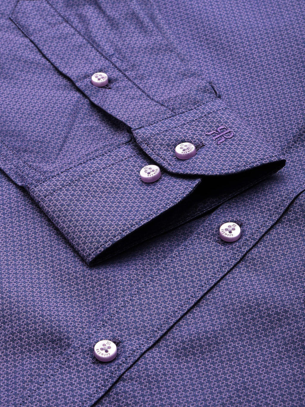 Raymond Cotton Textured Formal Men's Shirt - Purple