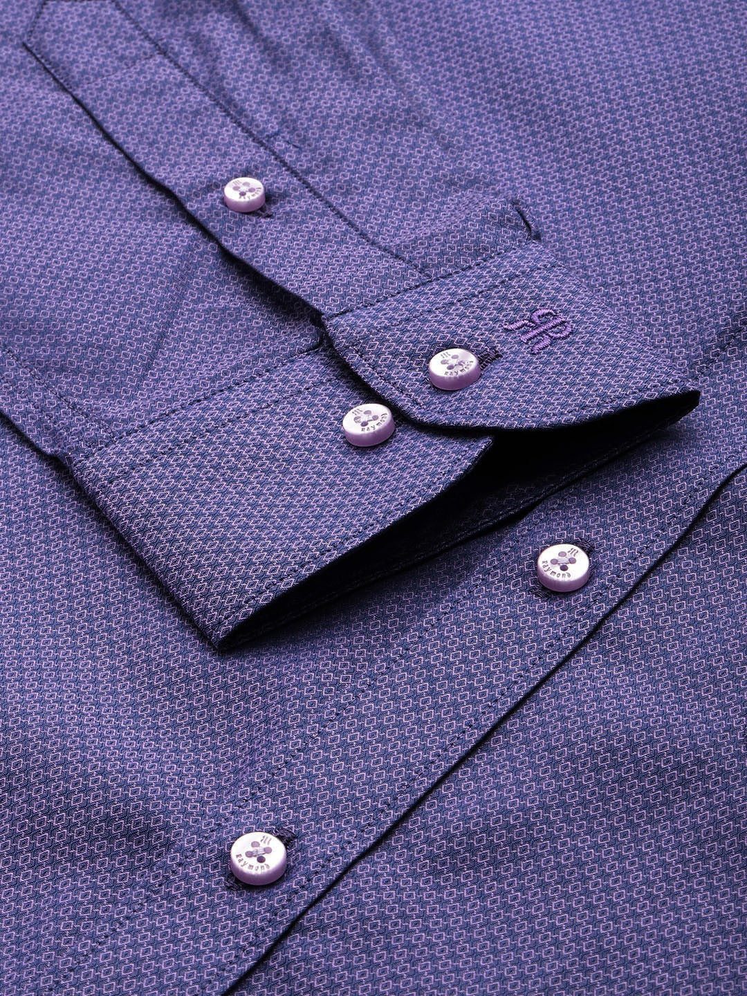 Raymond Cotton Textured Formal Men's Shirt - Purple