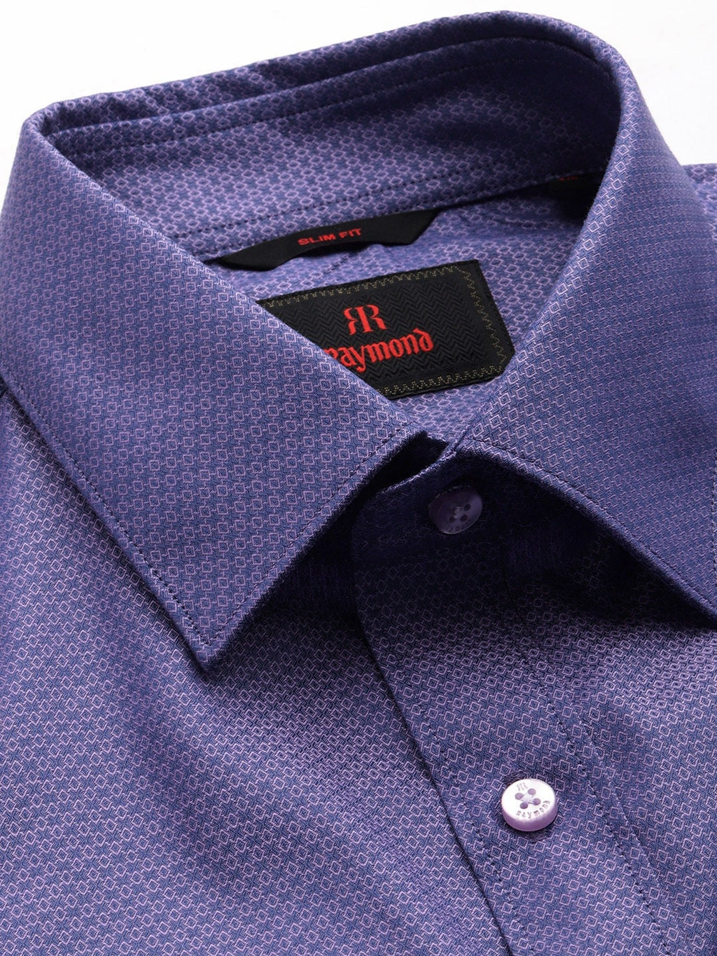 Raymond Cotton Textured Formal Men's Shirt - Purple
