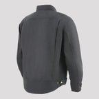 Milwaukee Leather Men's Black Armored Biker Shirt with Reinforced Fibers