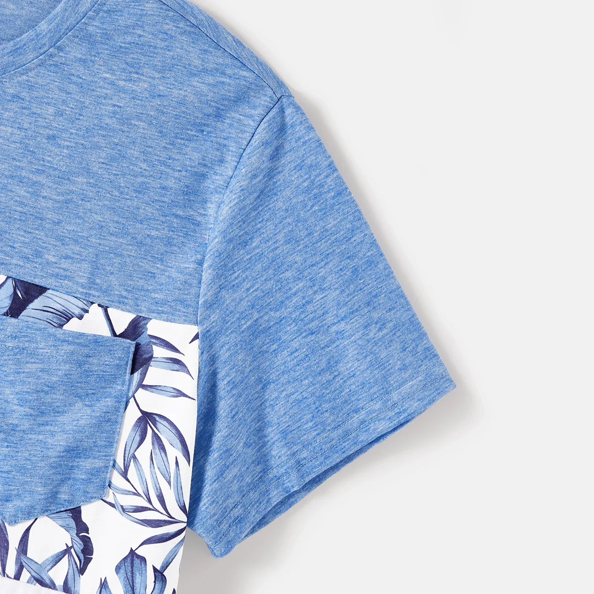 Family Matching Outfits Naia Blue Floral Tee Button Ruffle Hem Strap Dress