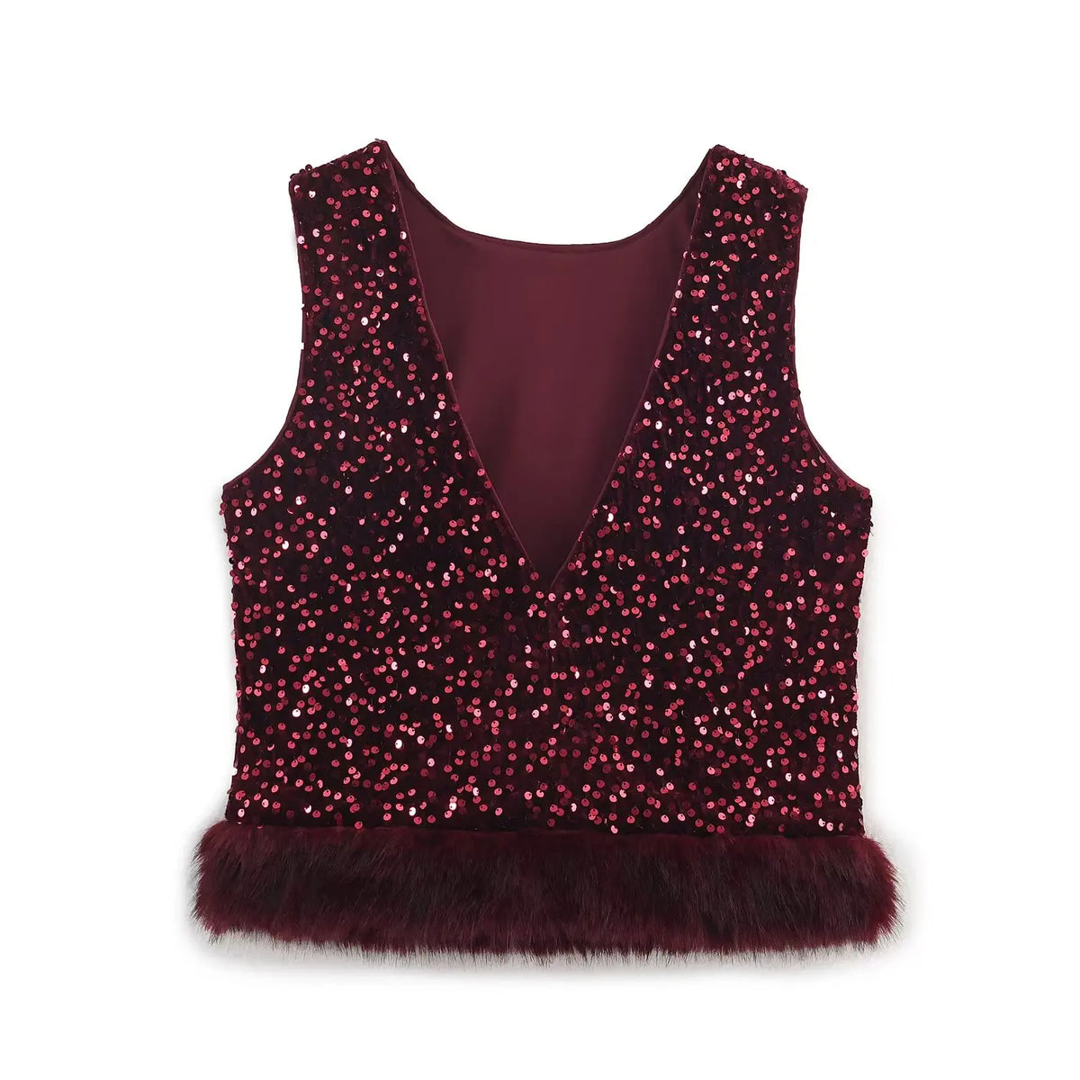 Chic Elegant Sequin Pants 2 Pieces Sets For Women Sequin Fur Vest Top Women's Suit 2026 New Year Party Woman Outfits ﻿