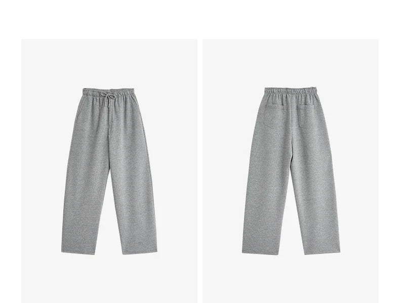 Autumn Elastic Waist Sweatpants – Women’s Wide-Leg Straight Cotton Sports Pants