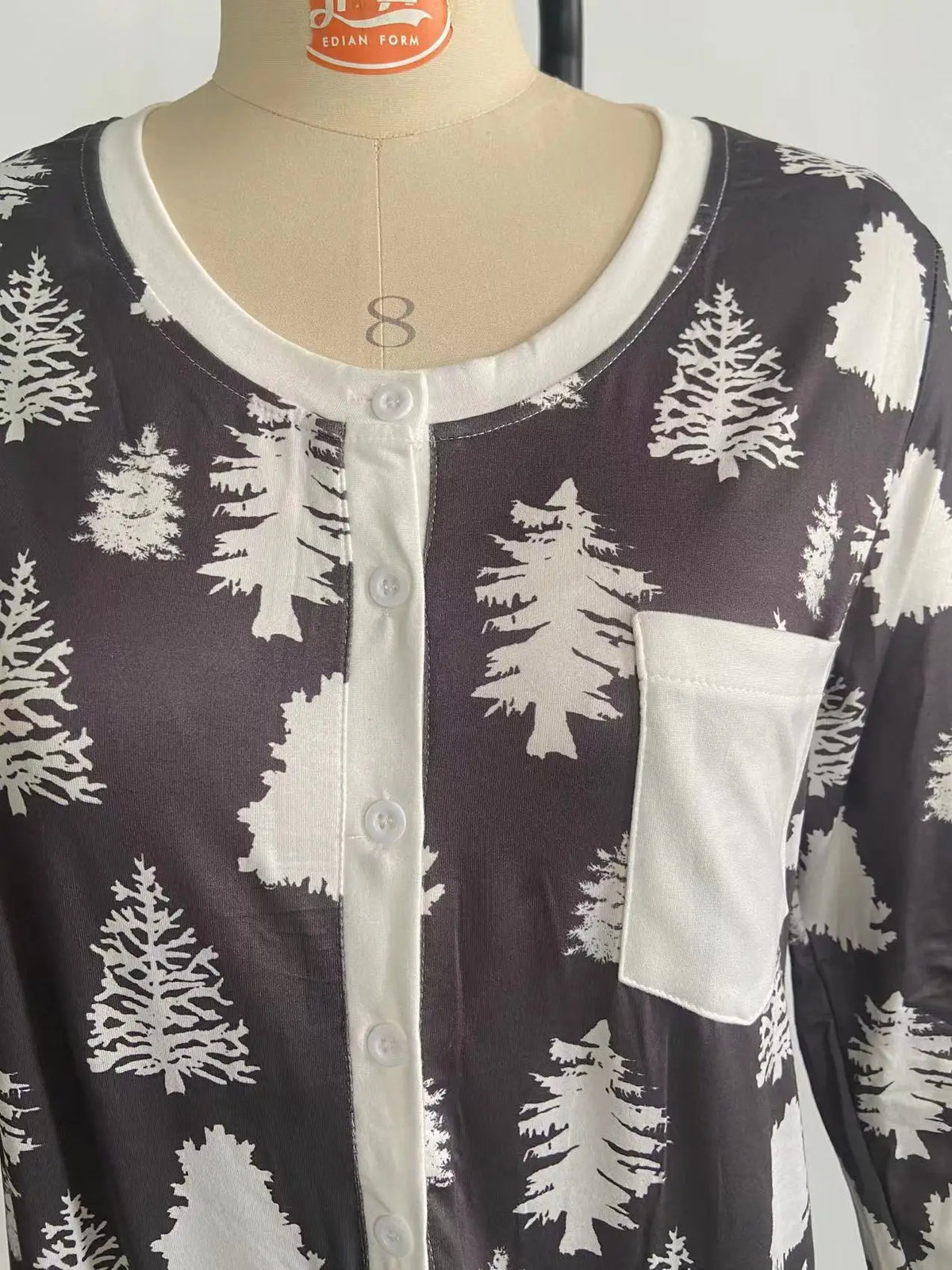 Christmas Tree Print Matching Family Pajamas – Mom, Dad, Kids & Baby