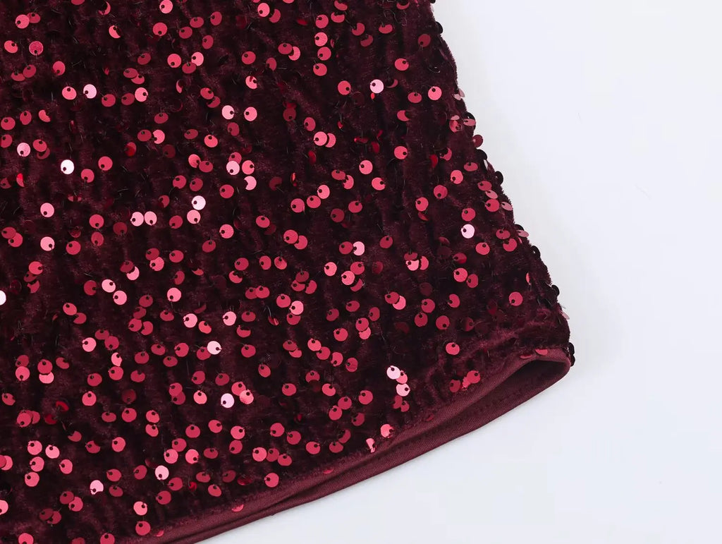 Chic Elegant Sequin Pants 2 Pieces Sets For Women Sequin Fur Vest Top Women's Suit 2026 New Year Party Woman Outfits ﻿