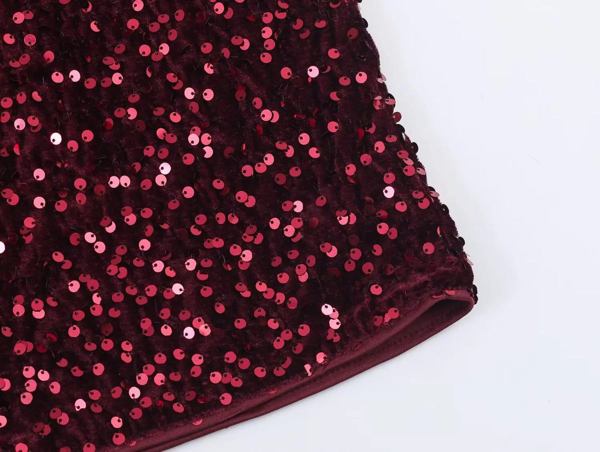 Chic Elegant Sequin Pants 2 Pieces Sets For Women Sequin Fur Vest Top Women's Suit 2026 New Year Party Woman Outfits ﻿