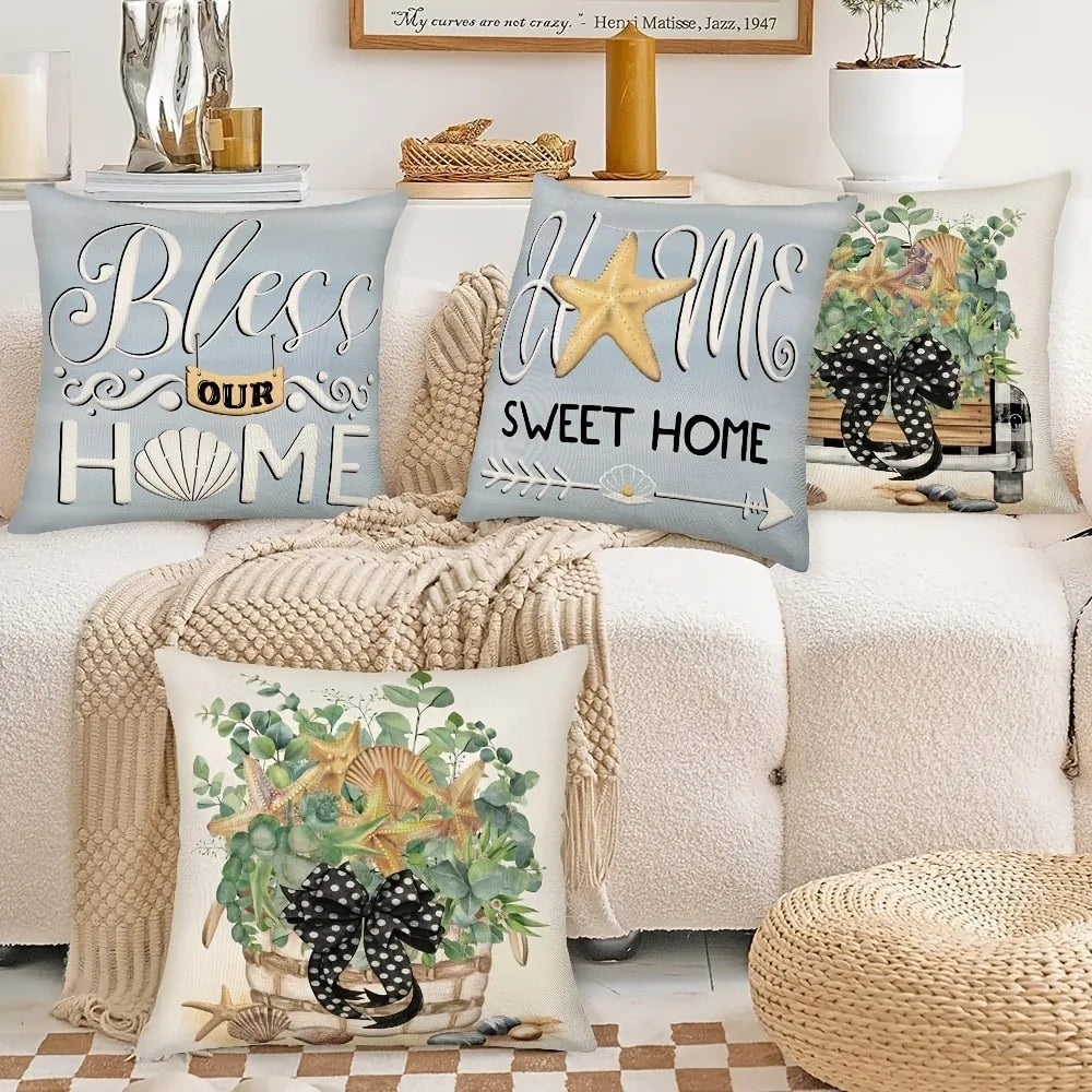 Bless Our Home Nautical Themed Pillow Covers