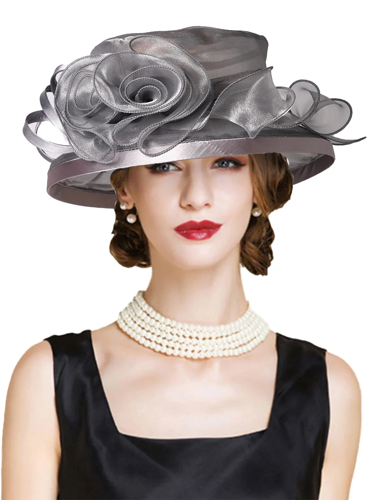 Elegant Flat Top Sun Visor Hats For Women Flower Elegant Wedding Bridal Tea Party Millinery UV Protection Derby Cap Female Hat