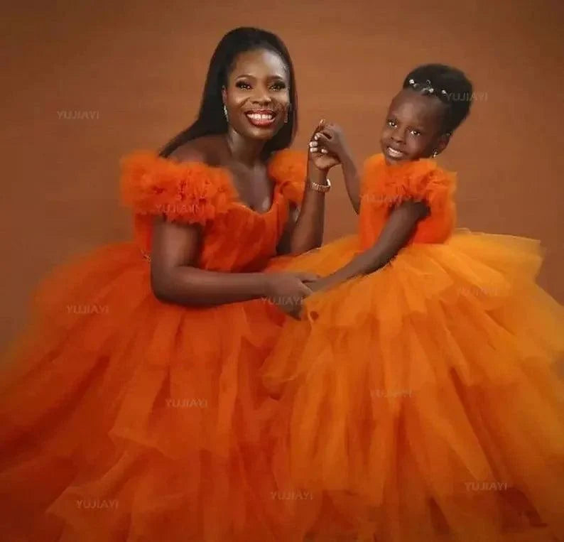 Fluffy Tulle Maternity Gown for Photoshoots