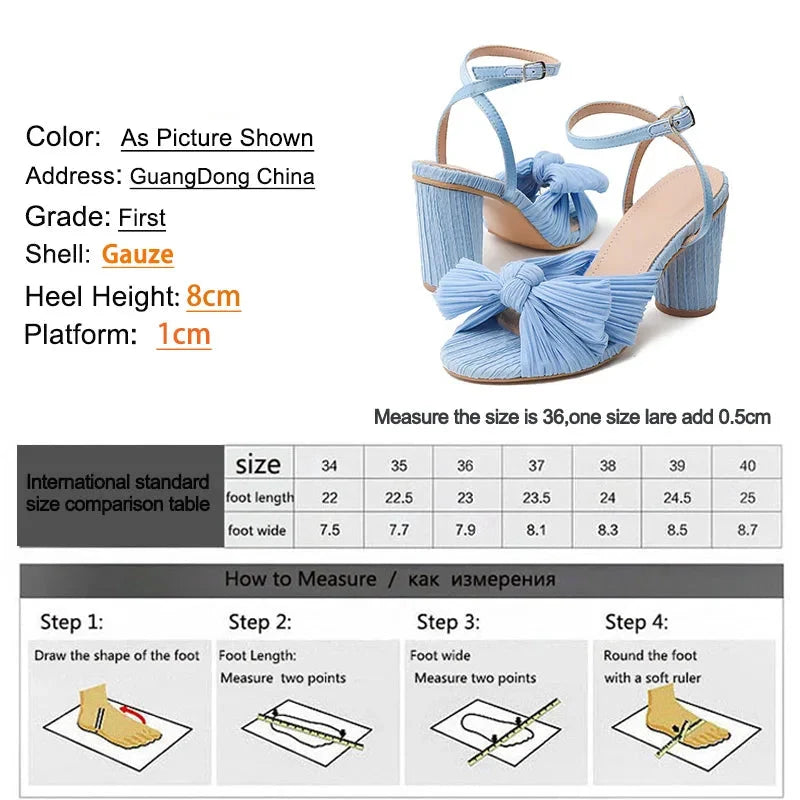 Cute Bow High Heel Sandals – Round Heel Formal Party Shoes for Wedding & Parties