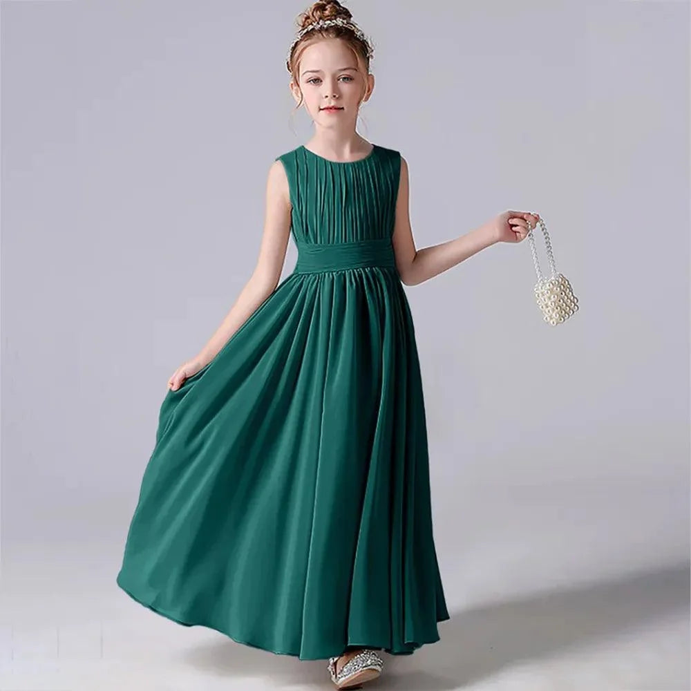 Chiffon Pleated Flower Girl Dress