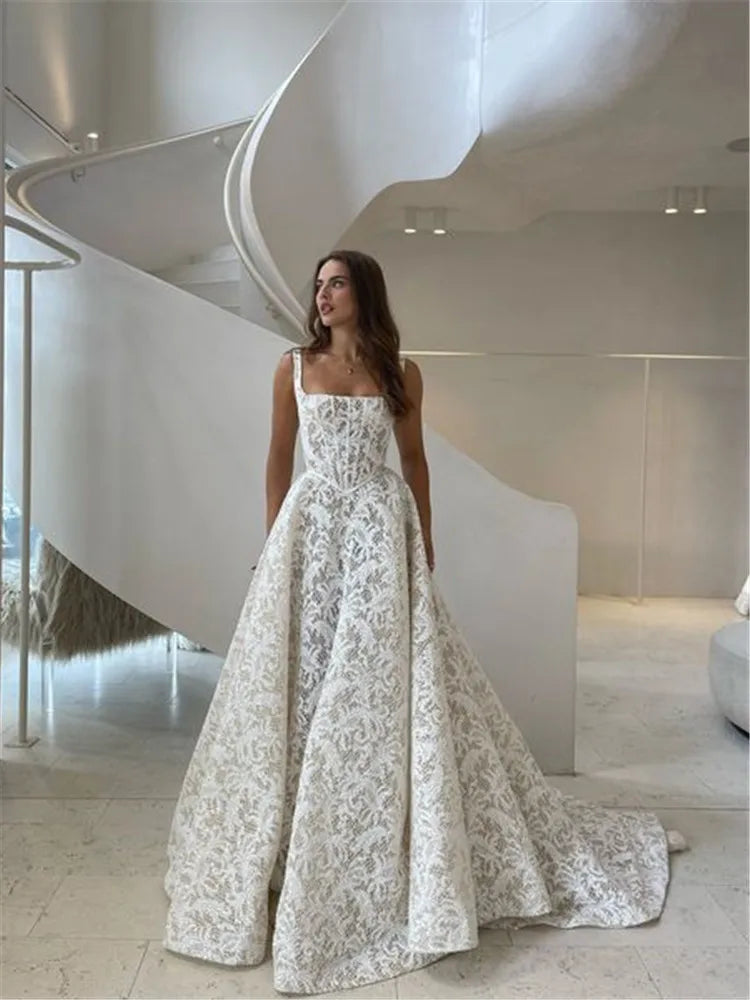 Princess Lace Corset Ball Gown Wedding Dress – Elegant Bridal Style, Custom Made