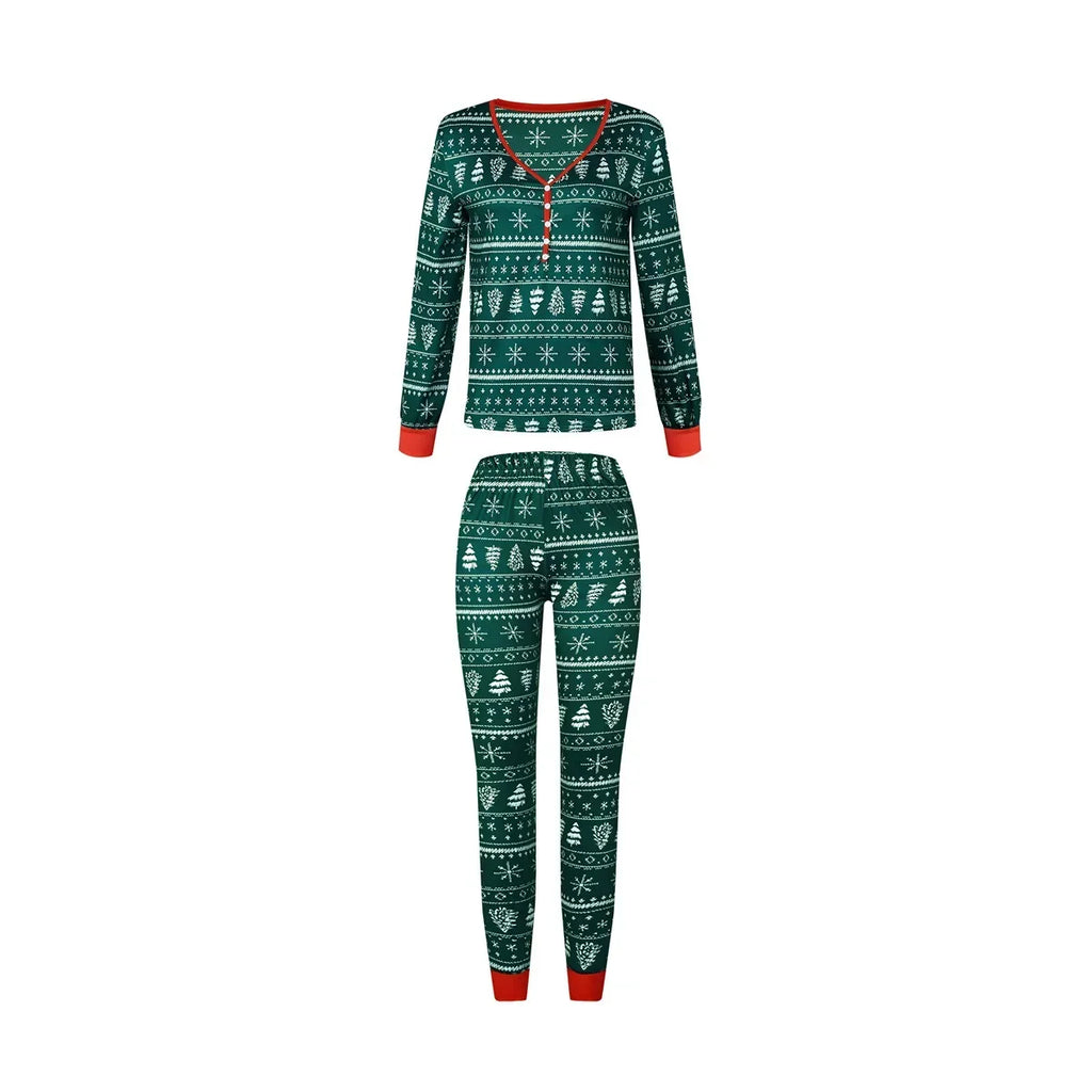 Christmas Family Matching Pajamas Set – Allover Print 2-Piece Sleepwear for Mom, Dad, Kids & Baby