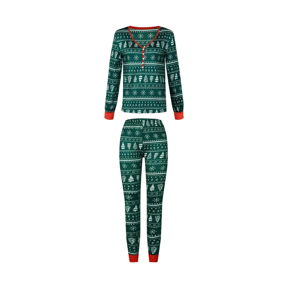 Christmas Family Matching Pajamas Set – Allover Print 2-Piece Sleepwear for Mom, Dad, Kids & Baby
