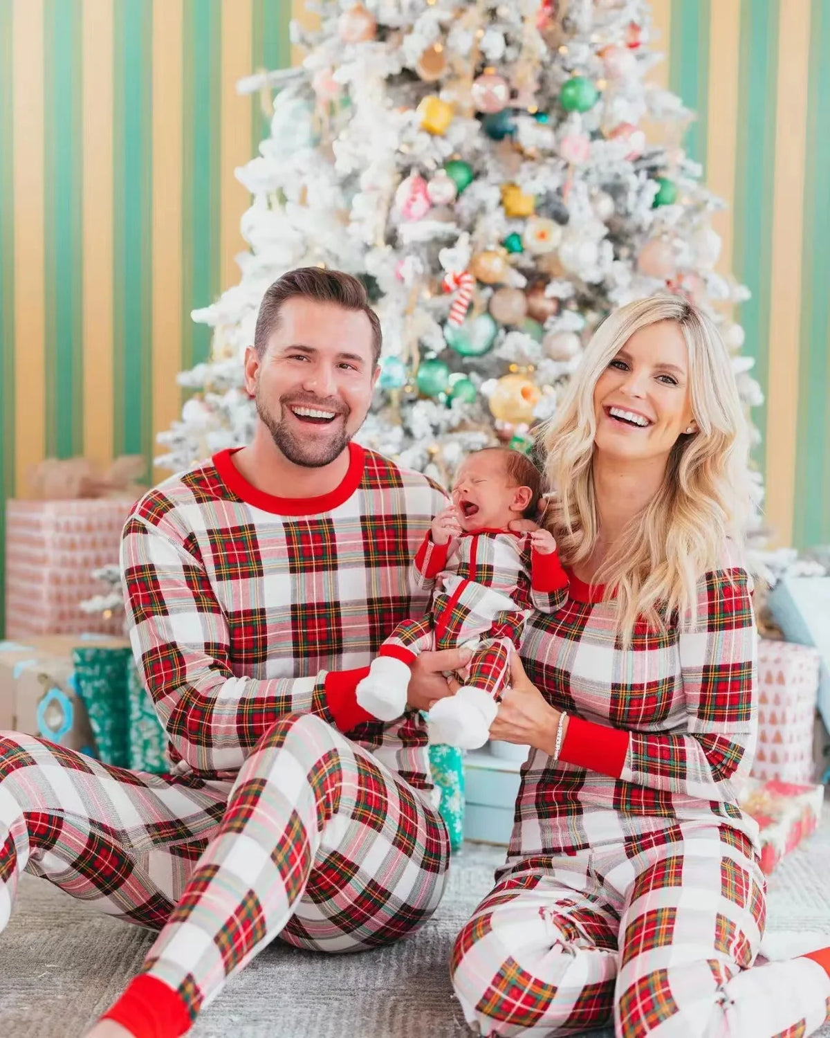 Plaid Matching Family Christmas Pajamas – Mom, Dad, Kids & Baby
