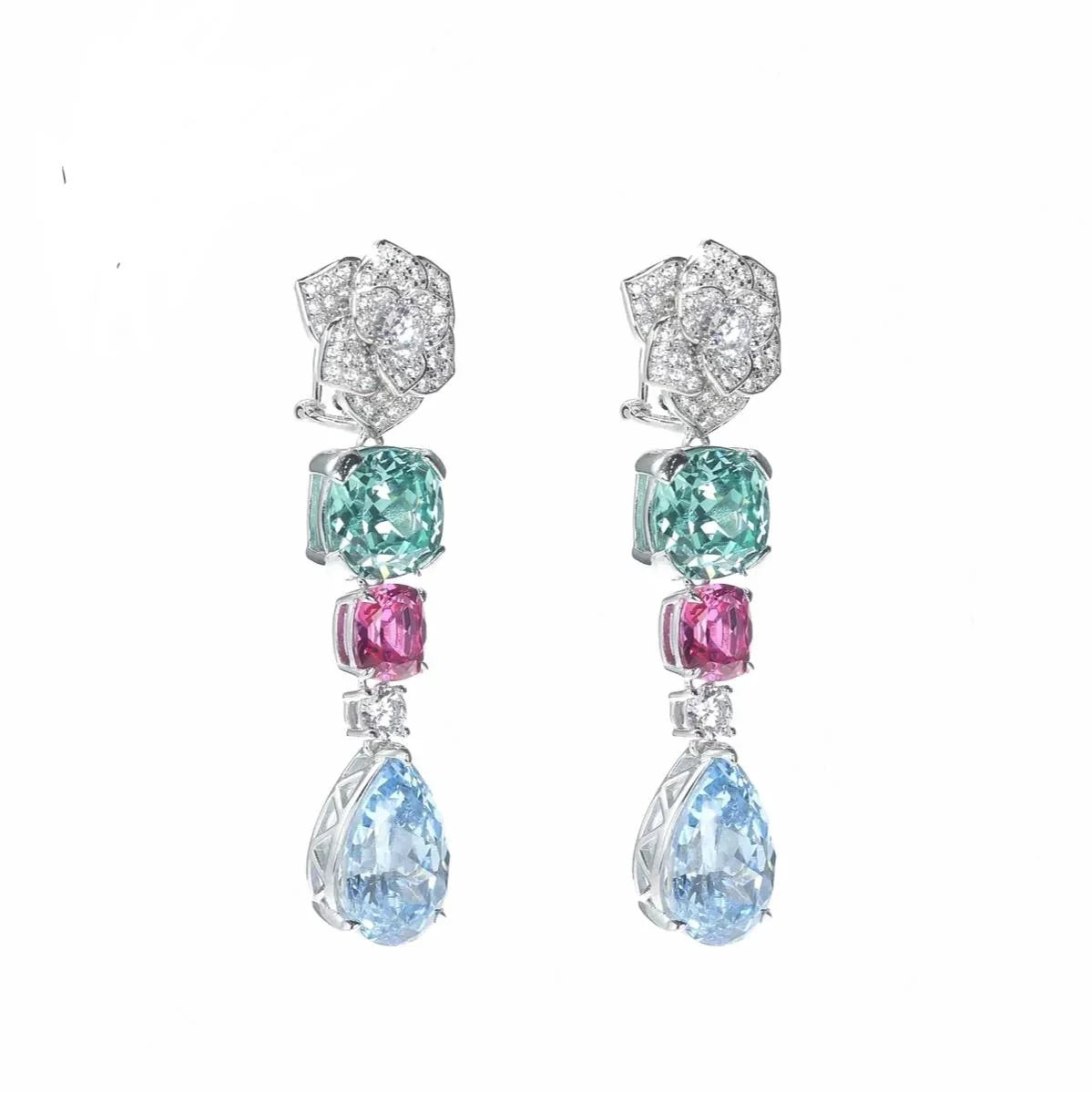 Fancy Color Zirconia Necklace 925 Sterling Silver | Elegant Fine Jewelry for Women  Product Description: