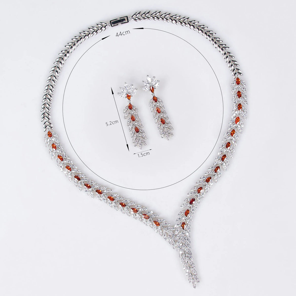 Cubic Zirconia Luxury Women's Jewelry Set Necklace & Earrings for Wedding, Party, or Holiday Gift