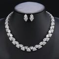 Elegant Multi Color Love Heart Cubic Zirconia Necklace Set  Wedding Bridal Necklace Earrings Costume Jewelry Set CN11332