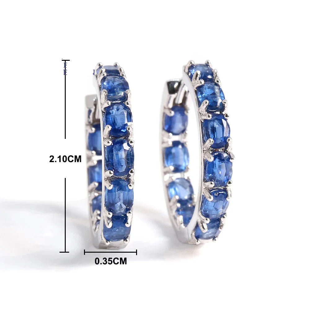 Classic design Natural blue Kyanite earrings 925 silver fine jewelry light luxury elegant birthday gifts for women and girls