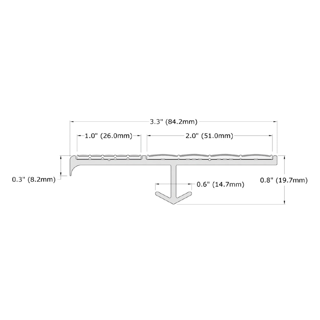 Ecoglo® S3170, S3-N Non-Slip Cast-in-Place Stair Nosing for Concrete Stairs & Egress Safety, 3.3 " Wide