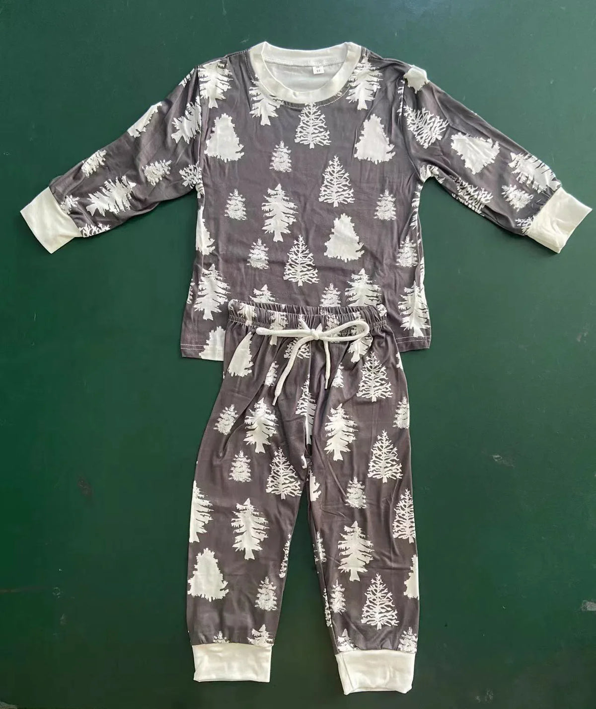 Christmas Tree Print Matching Family Pajamas – Mom, Dad, Kids & Baby