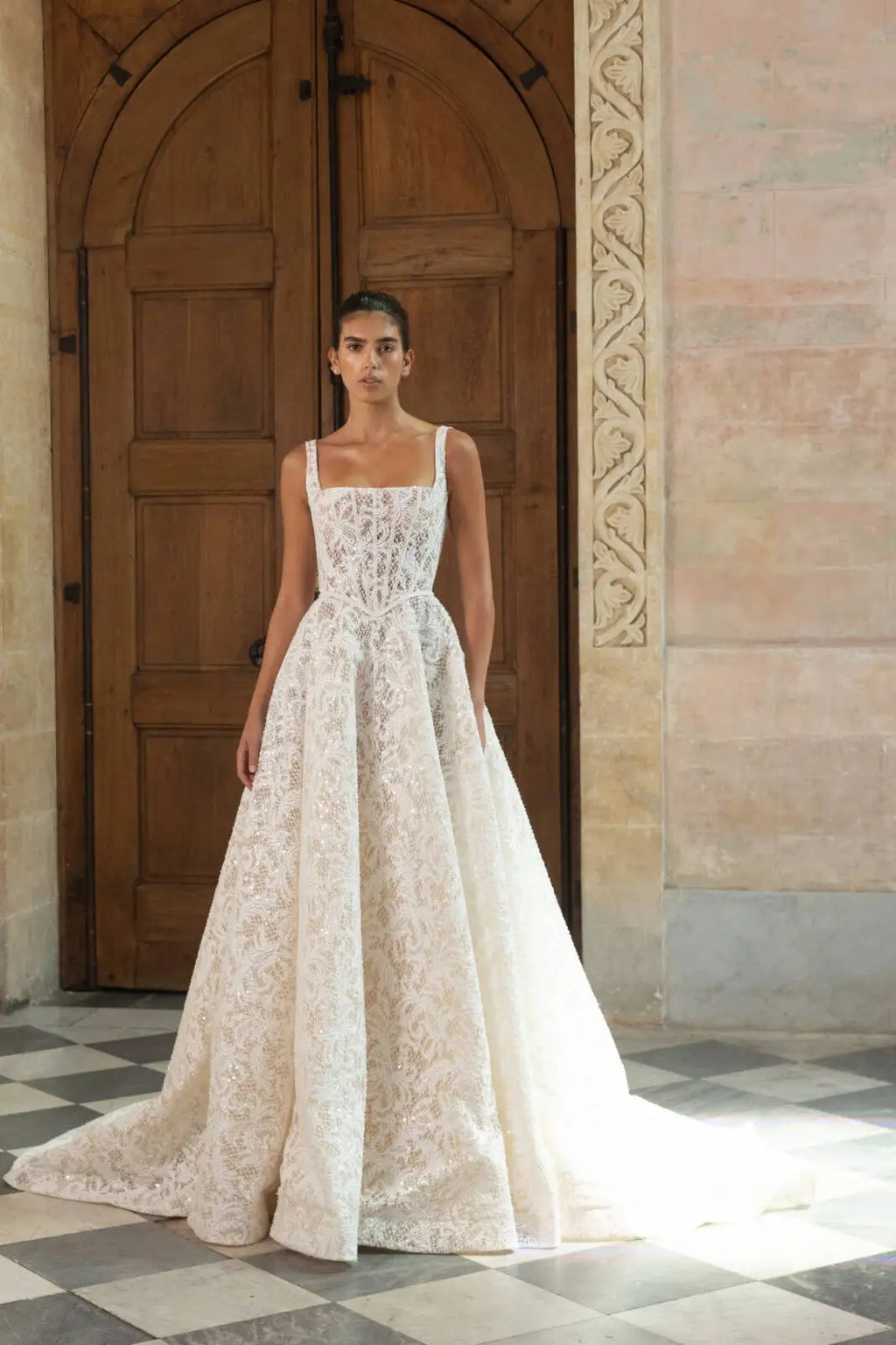 Princess Lace Corset Ball Gown Wedding Dress – Elegant Bridal Style, Custom Made