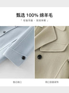 Full Woolen Long Coat for Women – Hepburn Style Double-Sided Gentle Color Autumn Winter Coat