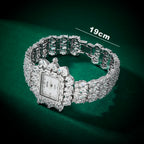 19cm Women's Full Crystal Watch  AAA Cubic Zirconia Wedding Party Jewelry | Japan Movement