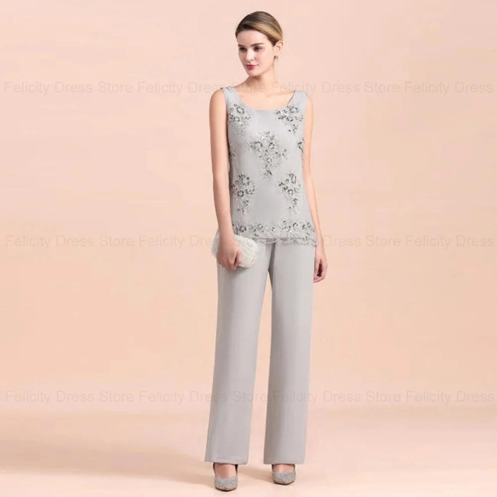 Elegant Chiffon Mother of the Bride Jumpsuit – Wedding Pantsuit