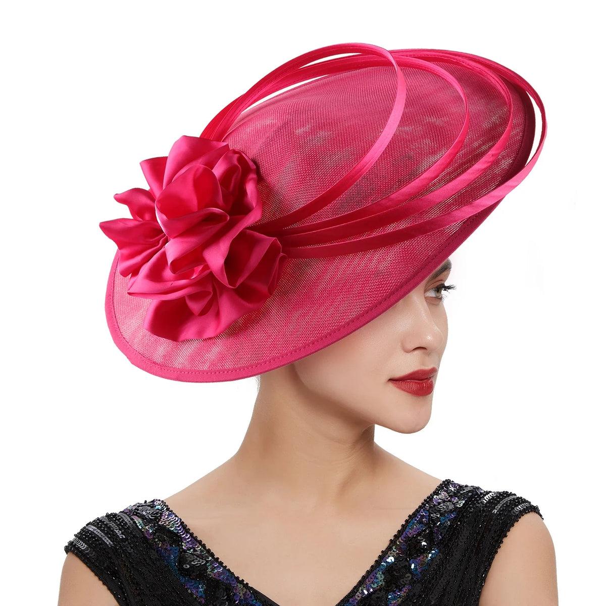 Christmas Sinamay Fascinator Perfect Wedding Hat Unique Derby Party Hat Fashion Church Hats Bride Headband Fascinators for Women