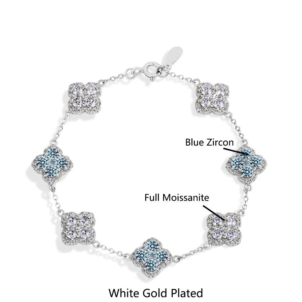 Full Moissanite Diamond Bracelet for Women - DVVS1 Clarity, 925 Sterling Silver, Gold-Plated - Engagement and Wedding Jewelry Gift