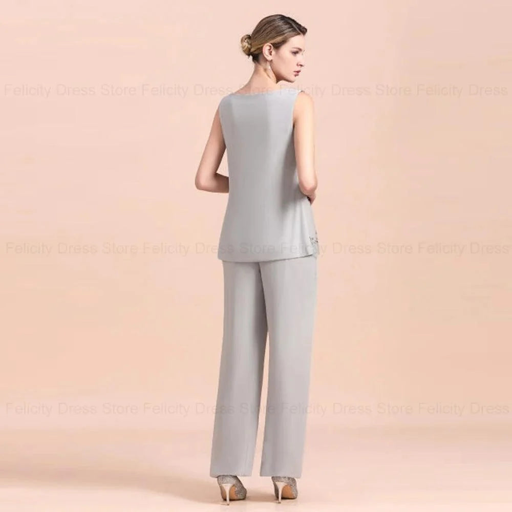 Elegant Chiffon Mother of the Bride Jumpsuit – Wedding Pantsuit