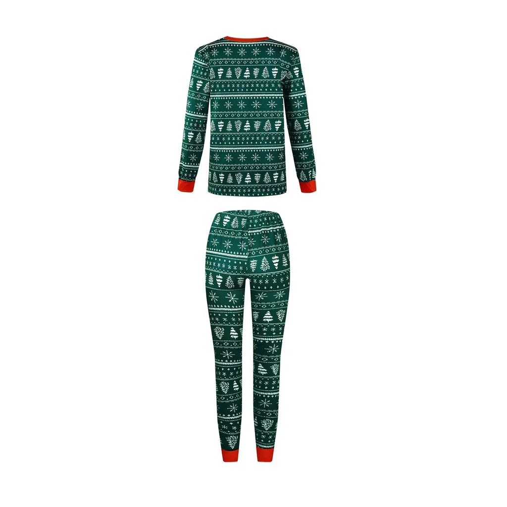 Christmas Family Matching Pajamas Set – Allover Print 2-Piece Sleepwear for Mom, Dad, Kids & Baby
