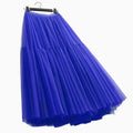 Elegant High Waist Tulle Skirt – Solid Color A-Line Mesh Tutu Skirt for Women