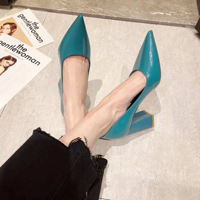 Blue Super High Heels  -  Pointed Toe Pumps for Stylish Women