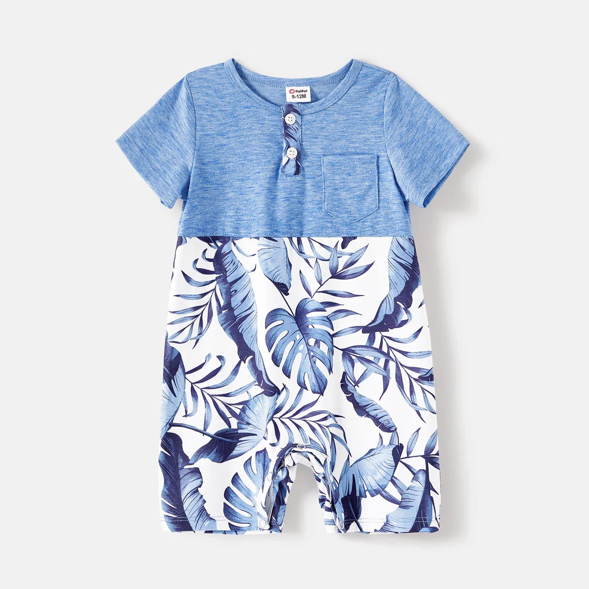Family Matching Outfits Naia Blue Floral Tee Button Ruffle Hem Strap Dress