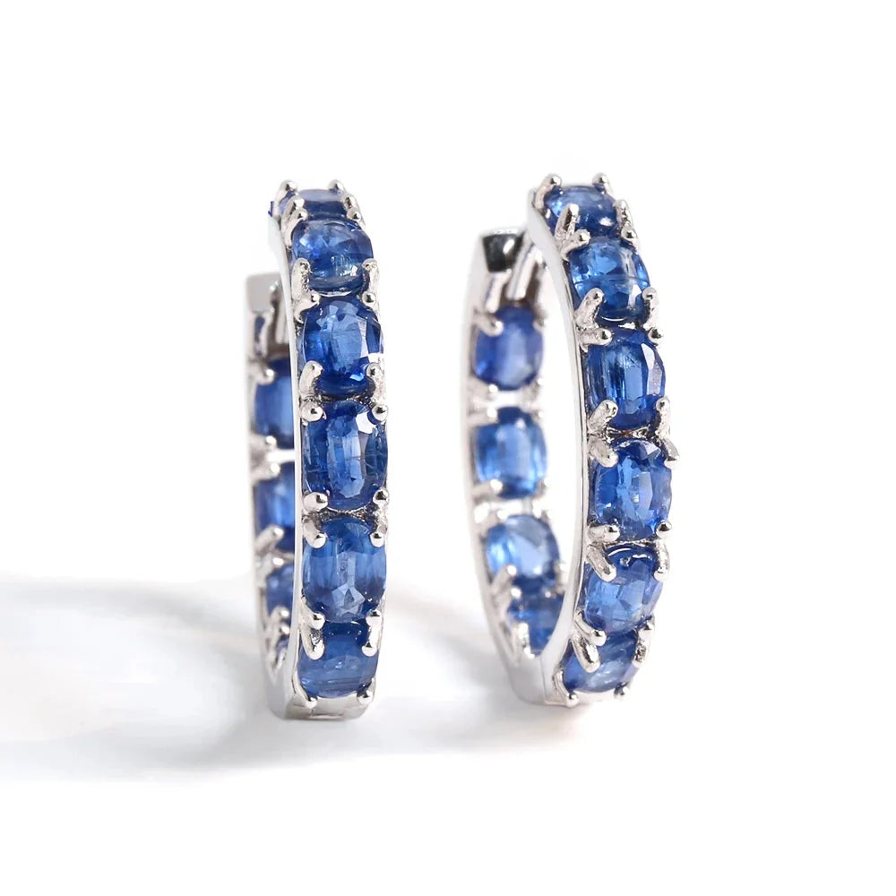 Classic design Natural blue Kyanite earrings 925 silver fine jewelry light luxury elegant birthday gifts for women and girls