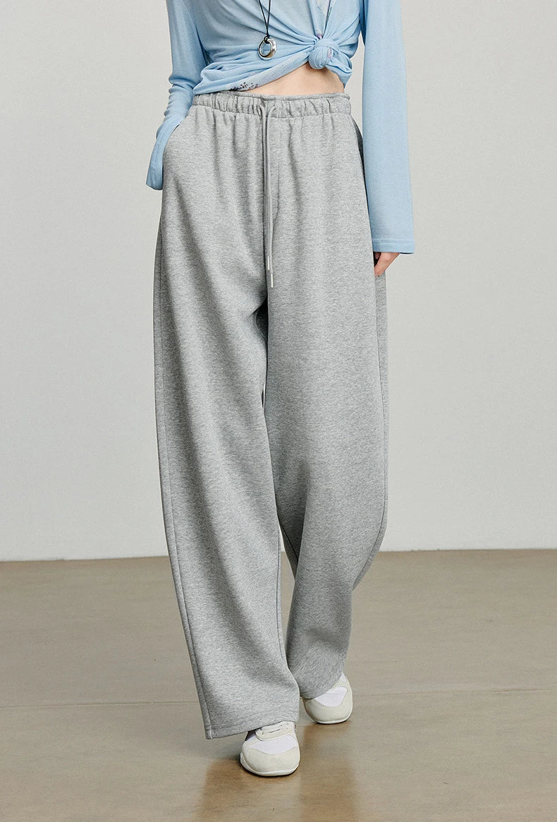 Autumn Elastic Waist Sweatpants – Women’s Wide-Leg Straight Cotton Sports Pants