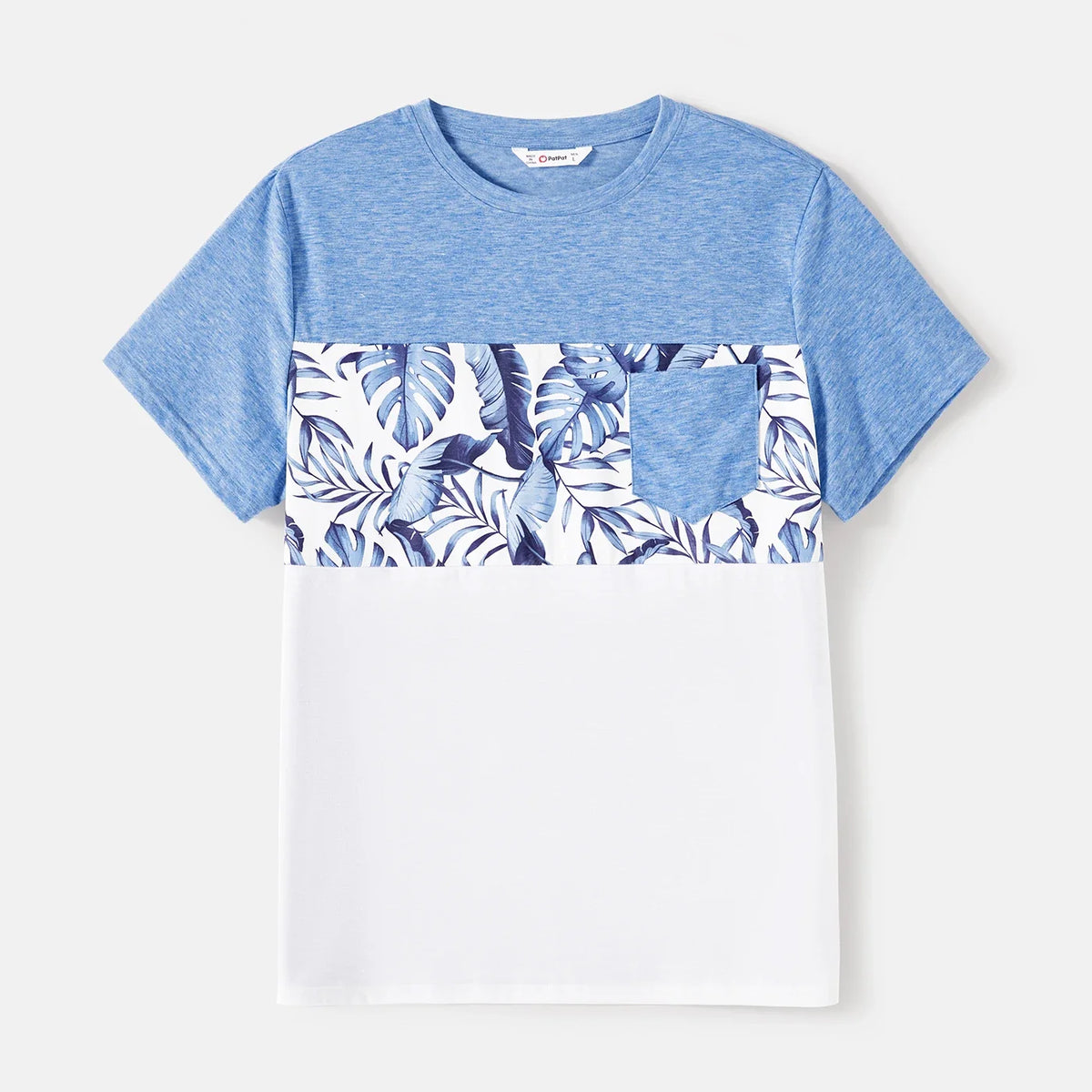 Family Matching Outfits Naia Blue Floral Tee Button Ruffle Hem Strap Dress