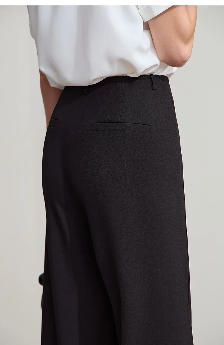 Elegant Minimalist Office Wide Leg Pants – Women’s Luxury Casual Loose Straight Trousers 2025 New Collection