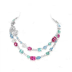Fancy Color Zirconia Necklace 925 Sterling Silver | Elegant Fine Jewelry for Women  Product Description: