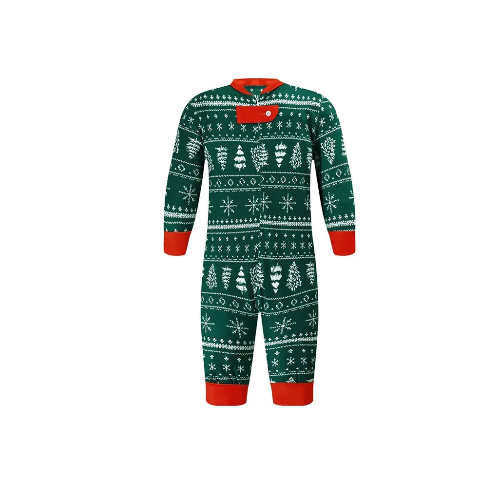 Christmas Family Matching Pajamas Set – Allover Print 2-Piece Sleepwear for Mom, Dad, Kids & Baby