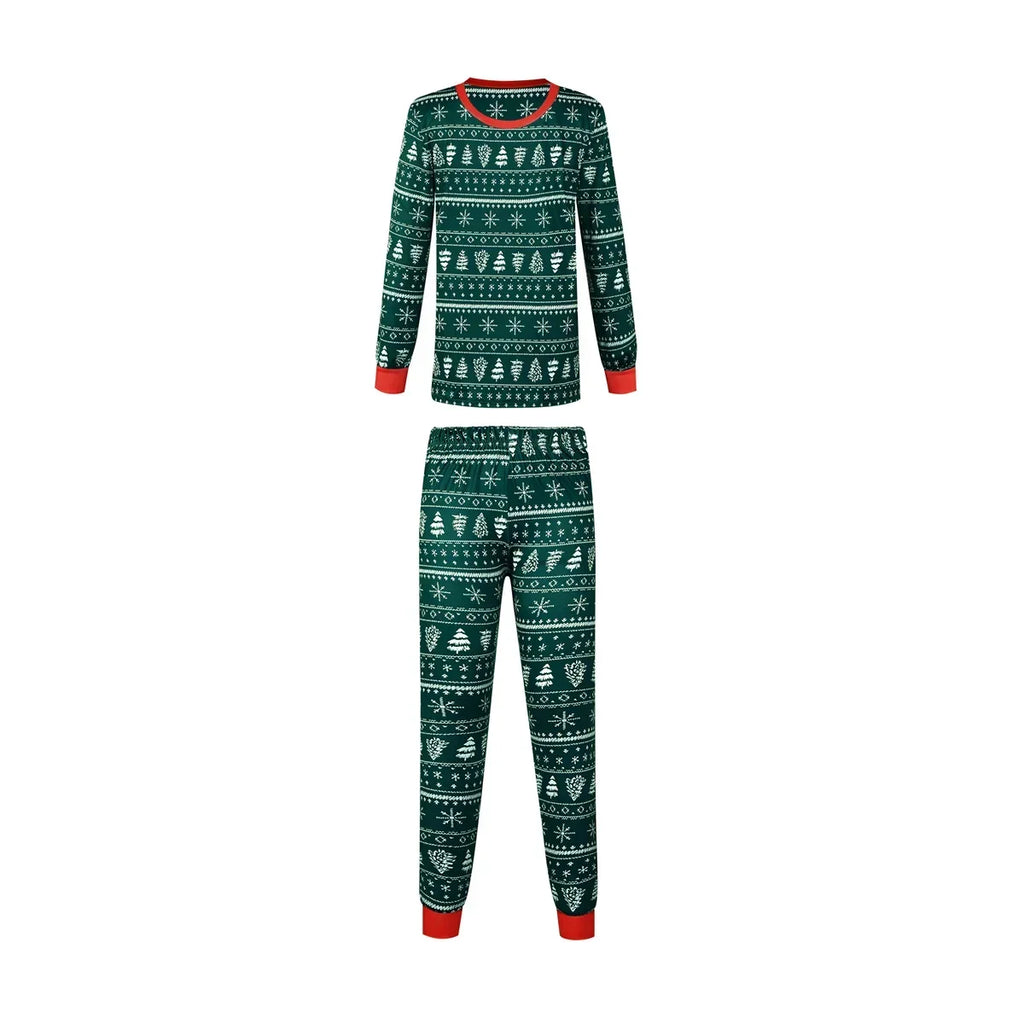 Christmas Family Matching Pajamas Set – Allover Print 2-Piece Sleepwear for Mom, Dad, Kids & Baby