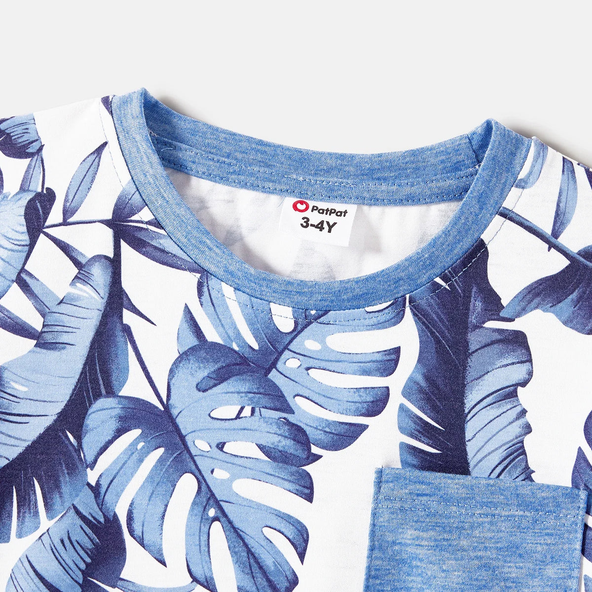 Family Matching Outfits Naia Blue Floral Tee Button Ruffle Hem Strap Dress