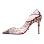Elegant Woman Heel Shoes Serpentine pattern Pointed Toe Shallow High Heels Red Shiny Bottoms Pumps Luxury Designer Women's Shoes
