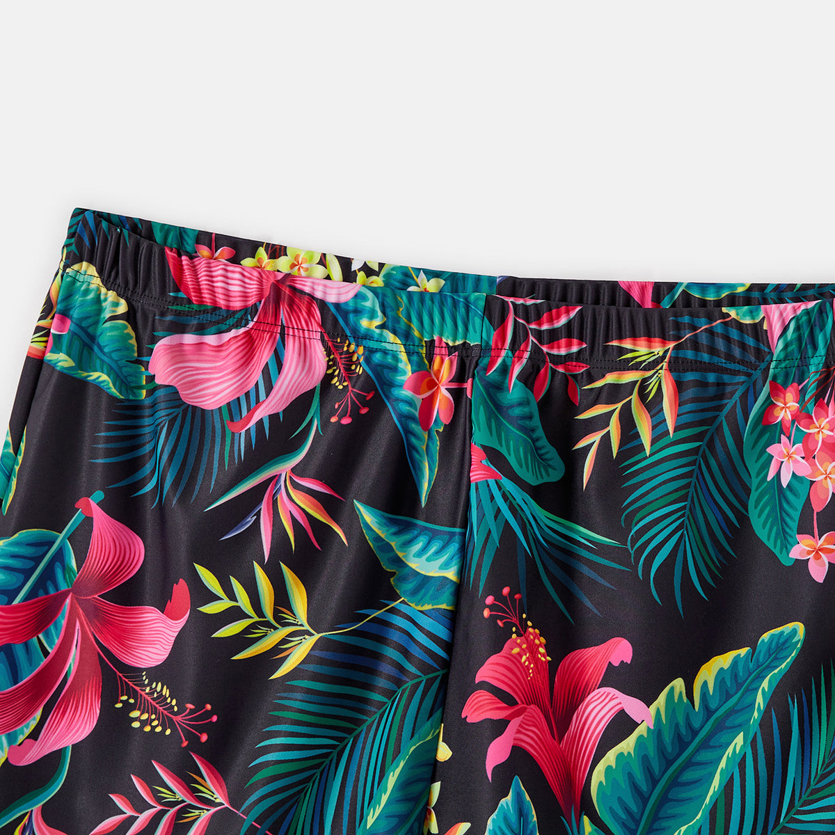 Family Matching Swimsuit Allover Plant Print Crisscross One-Piece Swimsuit and Swim Trunks