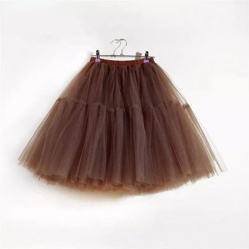 Elegant High Waist Tulle Tutu Skirt – Puffy Mesh Short Pettiskirt for Party, Prom, or Dance